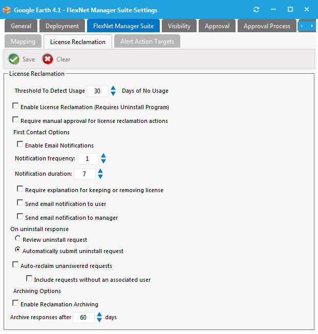 Catalog Item Properties Dialog Box / FlexNet Manager Suite &gt; License Reclamation Tab