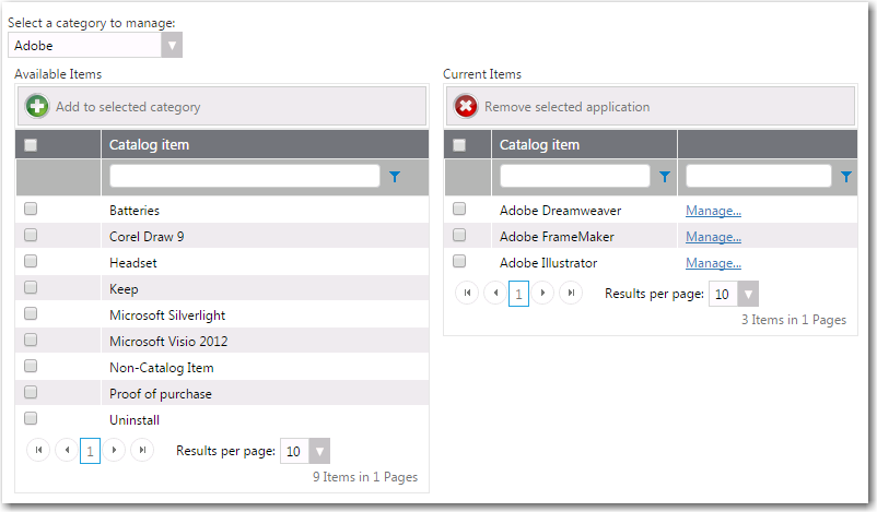 Profile &gt; My Categories View