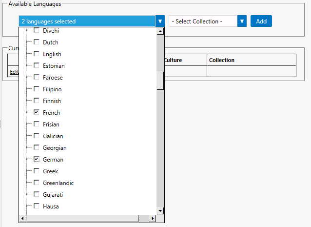Activating an Additional Language on the Languages View